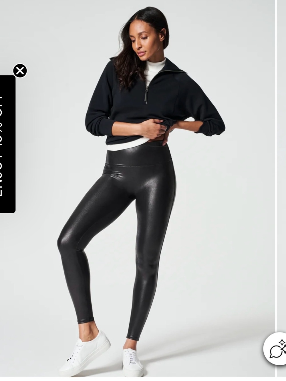 SPANX Black Shimmer High-Waist Leggings
